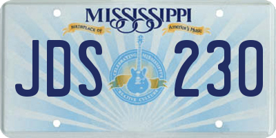 MS license plate JDS230
