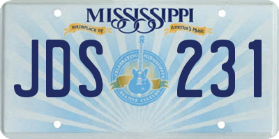 MS license plate JDS231