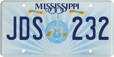 MS license plate JDS232