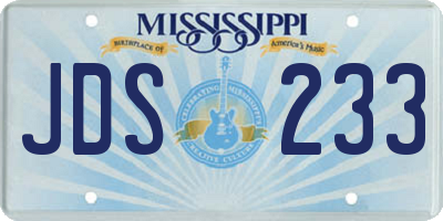 MS license plate JDS233
