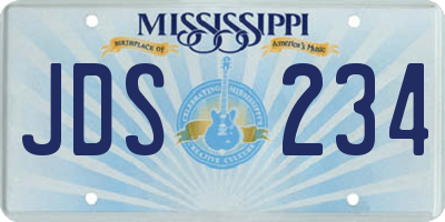 MS license plate JDS234