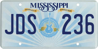 MS license plate JDS236