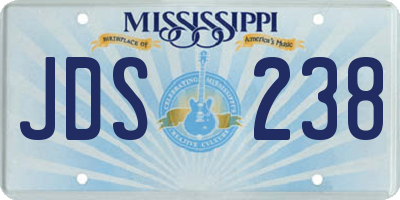 MS license plate JDS238