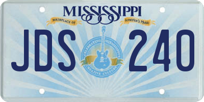 MS license plate JDS240