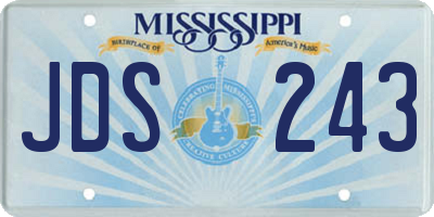 MS license plate JDS243