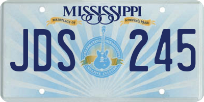 MS license plate JDS245