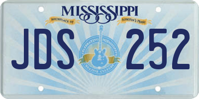 MS license plate JDS252