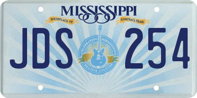 MS license plate JDS254