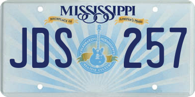MS license plate JDS257