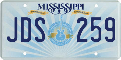 MS license plate JDS259