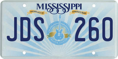 MS license plate JDS260