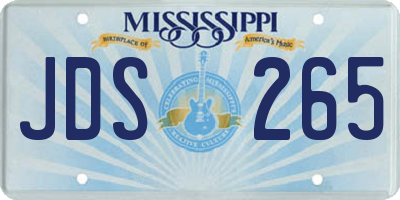 MS license plate JDS265