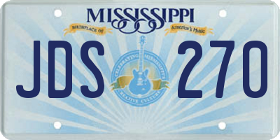 MS license plate JDS270