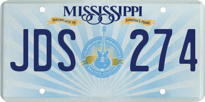 MS license plate JDS274