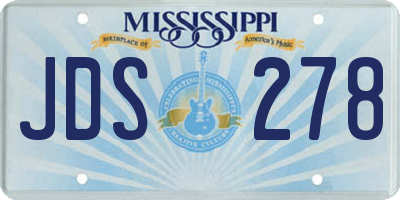 MS license plate JDS278