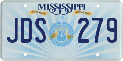 MS license plate JDS279