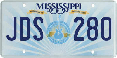 MS license plate JDS280