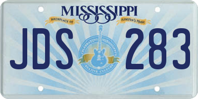 MS license plate JDS283