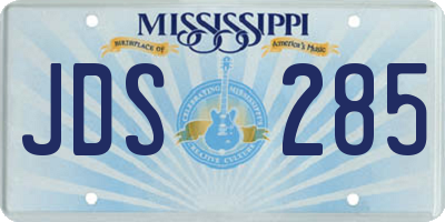 MS license plate JDS285