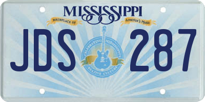 MS license plate JDS287
