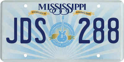 MS license plate JDS288