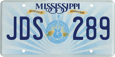 MS license plate JDS289