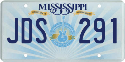 MS license plate JDS291