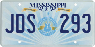 MS license plate JDS293