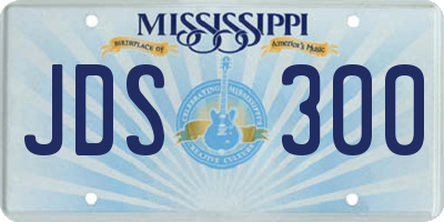 MS license plate JDS300
