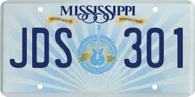 MS license plate JDS301