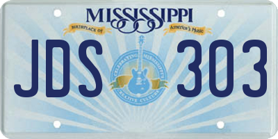 MS license plate JDS303