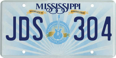 MS license plate JDS304