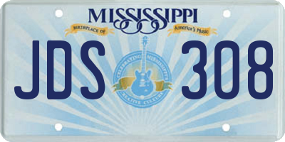 MS license plate JDS308