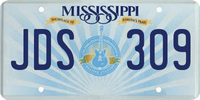 MS license plate JDS309