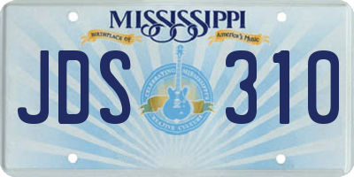 MS license plate JDS310