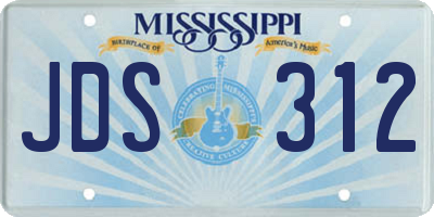 MS license plate JDS312
