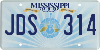 MS license plate JDS314
