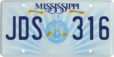 MS license plate JDS316