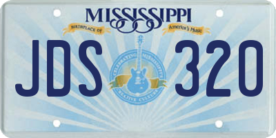 MS license plate JDS320