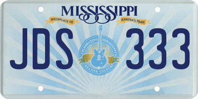 MS license plate JDS333