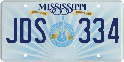 MS license plate JDS334