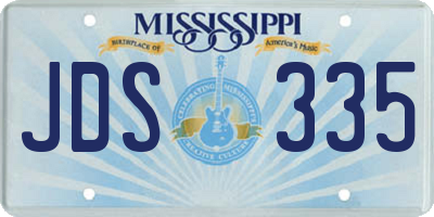 MS license plate JDS335