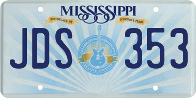 MS license plate JDS353