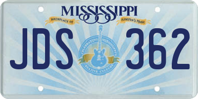 MS license plate JDS362