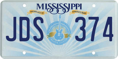 MS license plate JDS374