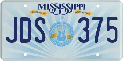 MS license plate JDS375
