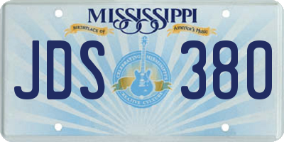 MS license plate JDS380