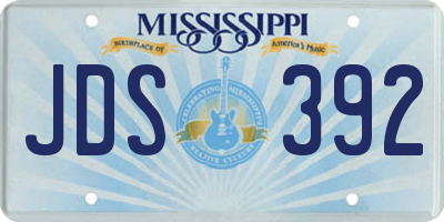 MS license plate JDS392