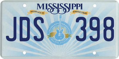 MS license plate JDS398