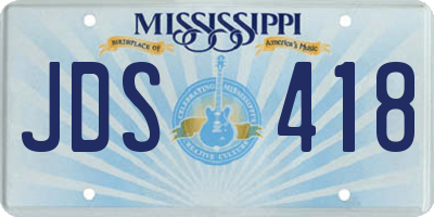 MS license plate JDS418